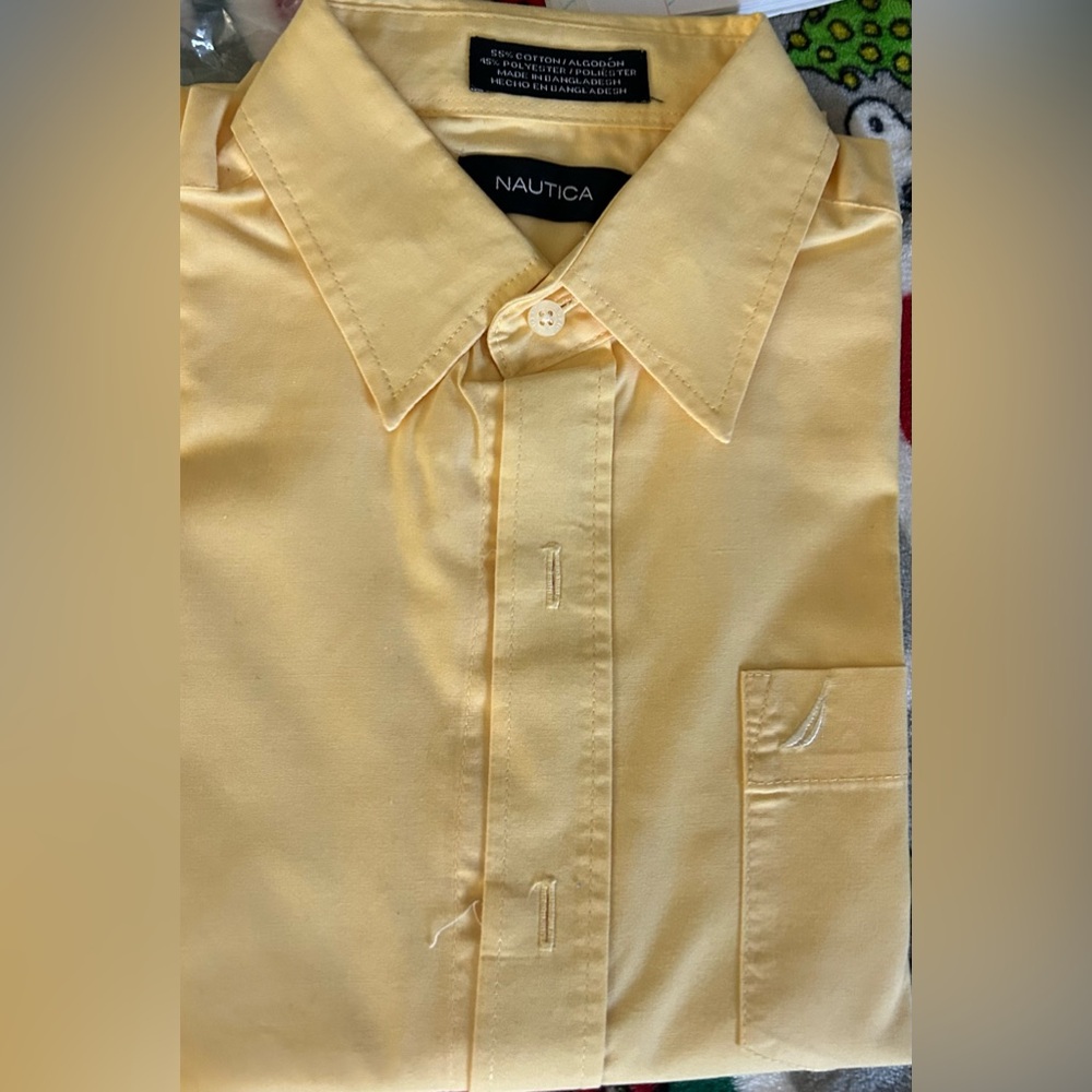 Nautica brand dress shirt yellow long sleeve